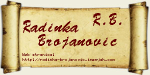 Radinka Brojanović vizit kartica